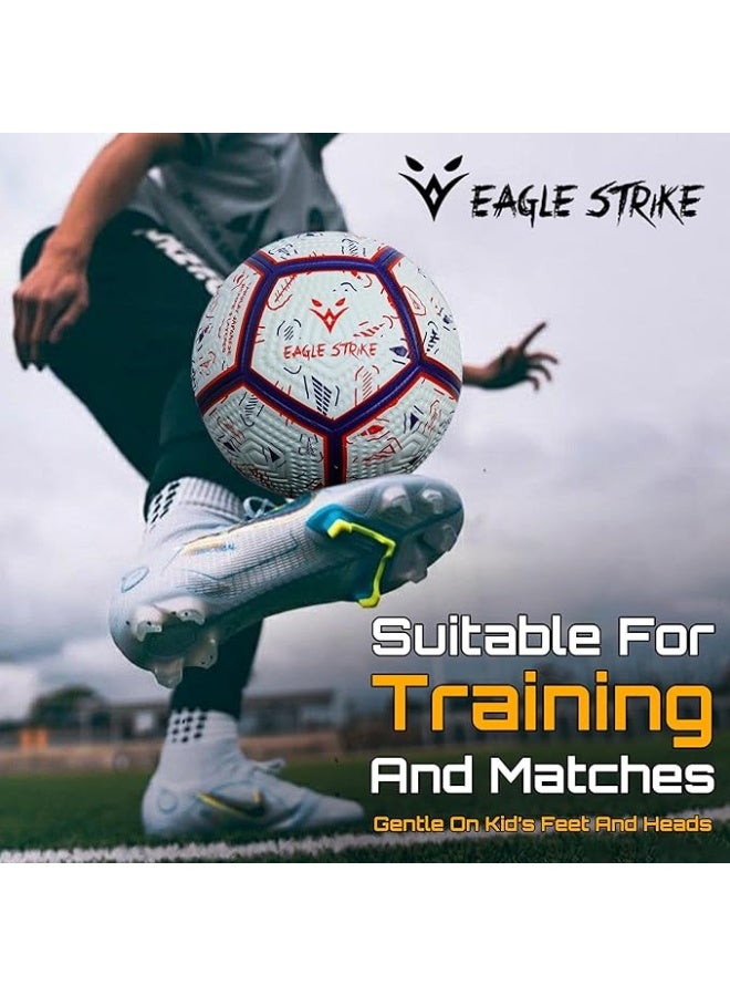 Eagle Strike Professional Match Soccer Ball – Size 5 PU Football, Red & Blue, Official Weight 420-440g - Image 4