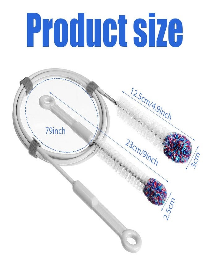 ILSSLI CPAP Tube Cleaning Brush, Hose and Mask Cleaning Kit Flexible 79inch Long Tubing Brush and 9inch Handy Brushes for Most CPAP Hose - Image 3