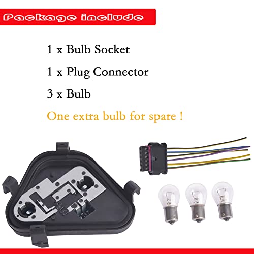 Getfarway مصباح خلفي يسار لمصابيح السائق من Getfarway مع مقبس وموصل و3 مصابيح 63217313043 متوافق مع BMW 3-Series 320i 328i 335i 328d 2012 2013 2014 2015 مجموعة إصلاح مصباح خلفي - Image 3
