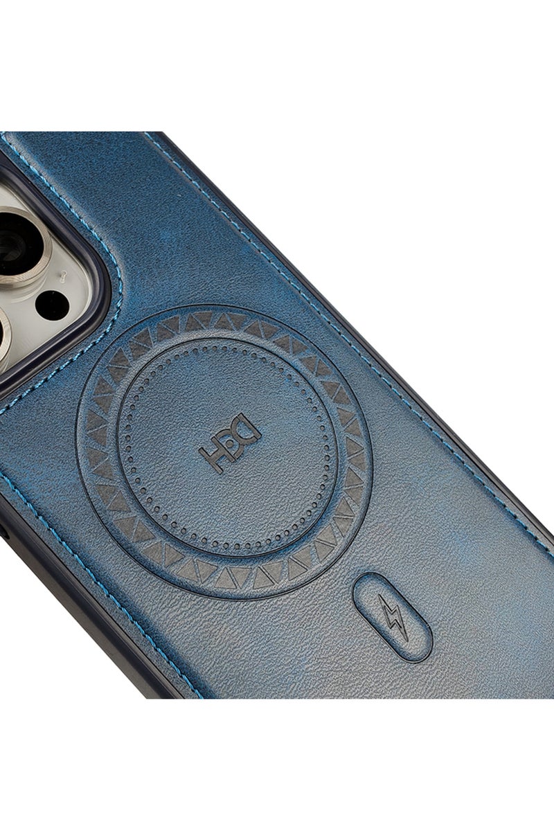 HDD Luxury Case Cover For iPhone 15 Pro Max MagSafe Magnetic Phone Case Raised edges around the screen help prevent scratches - Blue - Image 3