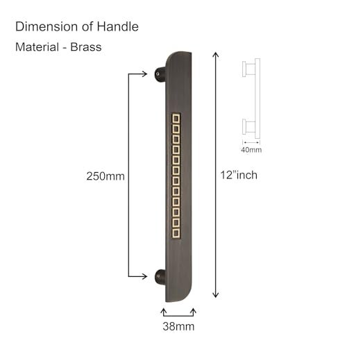 COMPASS 12" Brass Main Door Handle | Door Handles for Main Door | Pull Handles for All The Doors of House | Office | Hotels | PH-235 (Pack of 1, Antique Finish) - Image 3