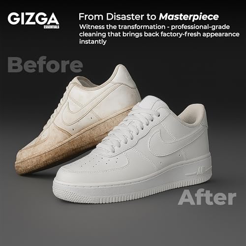 GIZGA Essentials Pro Shoe & Sneaker Cleaning Kit for White Shoes| Waterless Deep Clean Foam Cleaner (150ml) & Cleaning Brush| Removes Yellow Stains, Dirt | Safe for Leather, Canvas, Mesh, Rubber Shoes - Image 3