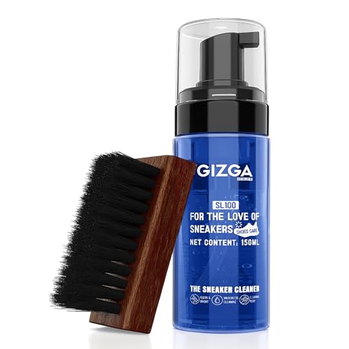 GIZGA Essentials Pro Shoe & Sneaker Cleaning Kit for White Shoes| Waterless Deep Clean Foam Cleaner (150ml) & Cleaning Brush| Removes Yellow Stains, Dirt | Safe for Leather, Canvas, Mesh, Rubber Shoes - Image 1