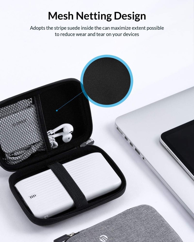 Orico Hard Drive Case 2.5 inch External Drive Storage Carrying Bag Waterproof Shockproof with Inner Size 5.5x3.5x1.0inch for Organizing HDD and Electronic Accessories,Grey(PHD-25) - Image 3