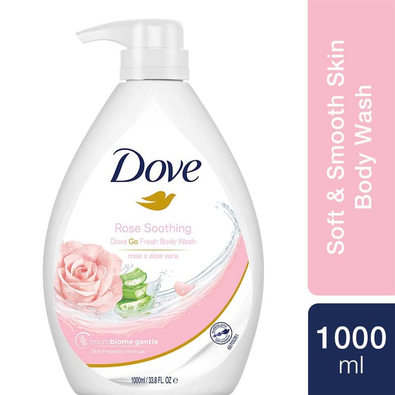 Dove غسول الجسم دوف بالورد المهدئ والألوة فيرا لبشرة متجددة برائحة منعشة 1 لتر - Image 2