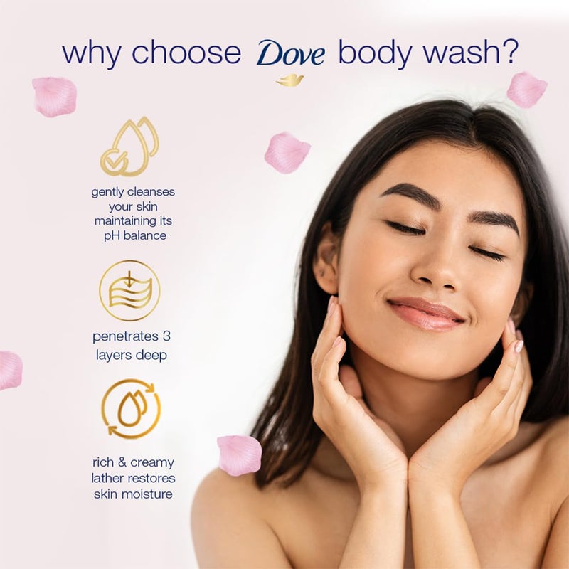 Dove غسول الجسم دوف بالورد المهدئ والألوة فيرا لبشرة متجددة برائحة منعشة 1 لتر - Image 5