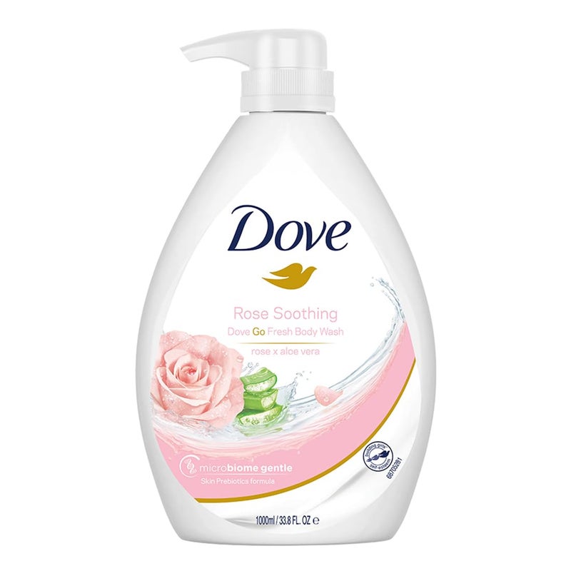 Dove غسول الجسم دوف بالورد المهدئ والألوة فيرا لبشرة متجددة برائحة منعشة 1 لتر - Image 1