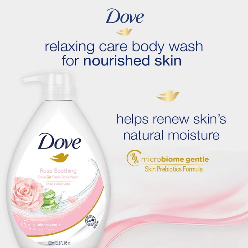 Dove غسول الجسم دوف بالورد المهدئ والألوة فيرا لبشرة متجددة برائحة منعشة 1 لتر - Image 4
