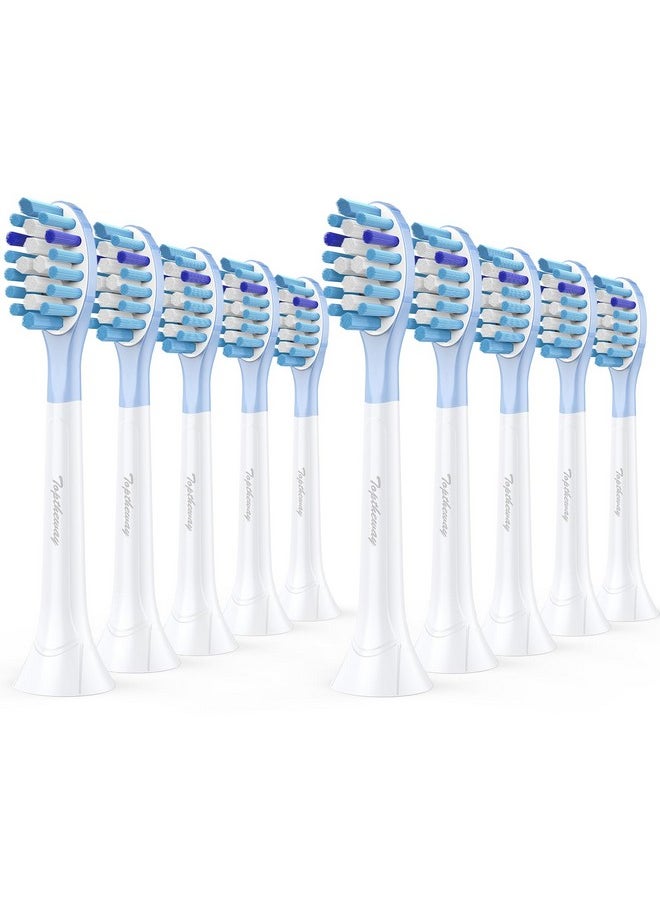 Toptheway - Optheway Toothbrush Replacement Heads Compatible With Philips Sonicare Protectiveclean 4100 5100 Expertclean 7300 7500 G3 W3 C2 G2 10 Brush Heads White - Image 1