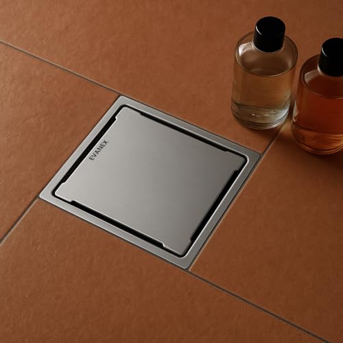 Evanex Floor Square Drainer (Silver Diamond Cut Drainer 402, 5 x 5 Inches) - Image 1