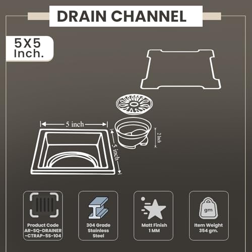 Evanex Floor Square Drainer (Silver Diamond Cut Drainer 402, 5 x 5 Inches) - Image 5