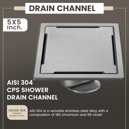 Evanex Floor Square Drainer (Silver Diamond Cut Drainer 402, 5 x 5 Inches) - Image 3