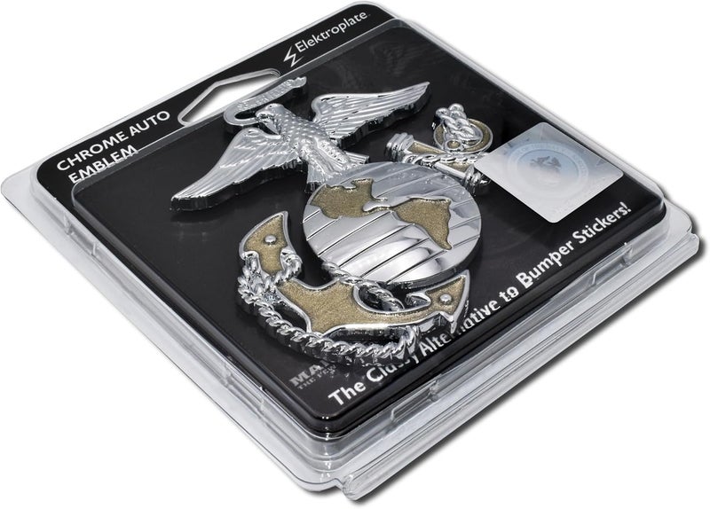Elektroplate Premium U.S. Marines Eagle Globe Anchor Insignia Emblem - Chrome All Metal for Cars and Trucks - Image 5