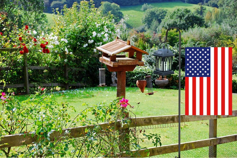 Akeydeco Garden Flag Stand and Shepherd Hook,48 Inch Garden Flag Pole Holder with one Tiger Clip and two Spring Stoppers for Bird-Feeder Lantern Plant-Hook Garden-Stake Seasonal Flags - Image 4