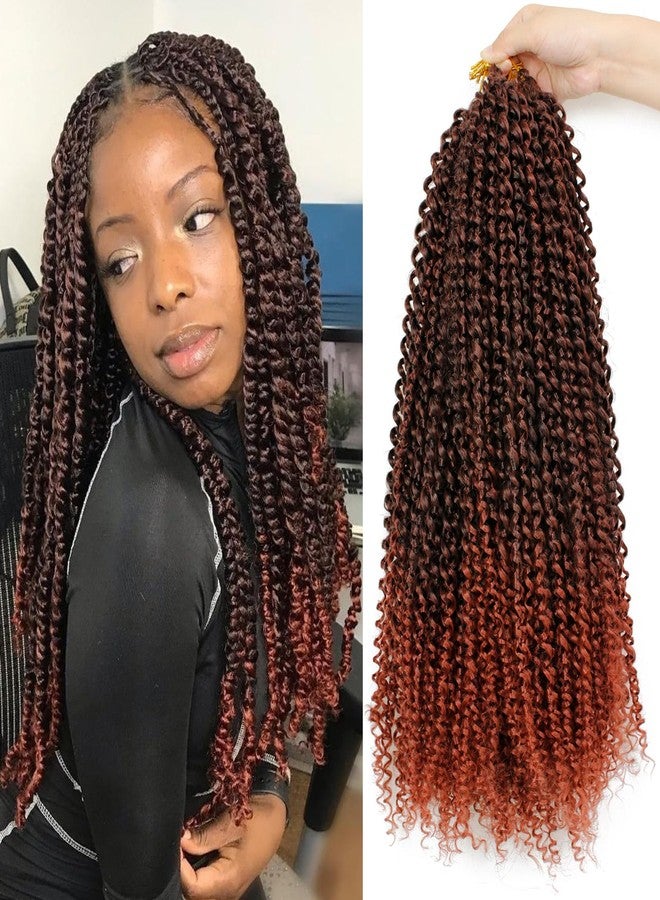 Dorsanee Ombre Passion Twist Hair 18 Inch 7 Packs Water Wave Crochet Hair Long Bohemian Curly Braiding Hair for Butterfly Locs, Faux Locs, Boho Style Spring Twist Crochet Braids (T350#) - Image 1