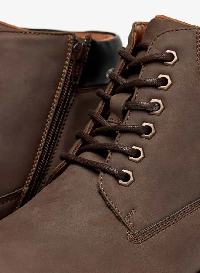 LBL by Shoexpress Men Solid Chukka Boots with Zip Closure
