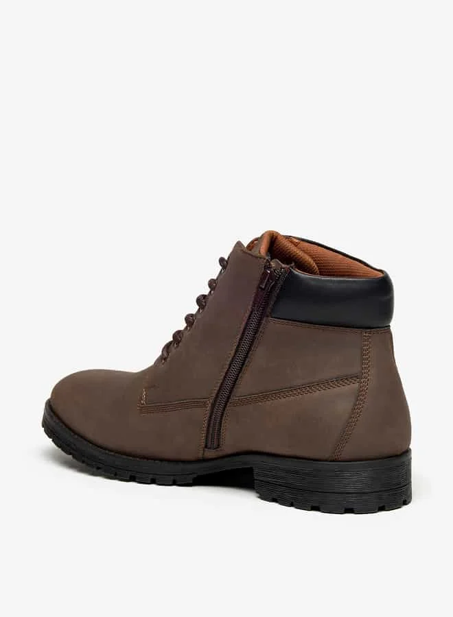 LBL by Shoexpress Men Solid Chukka Boots with Zip Closure