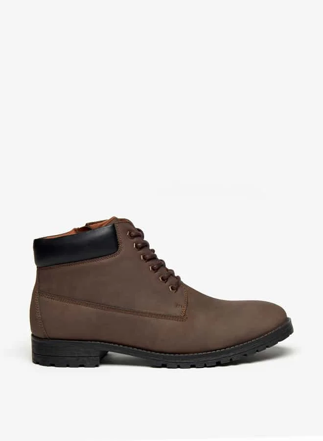 LBL by Shoexpress Men Solid Chukka Boots with Zip Closure