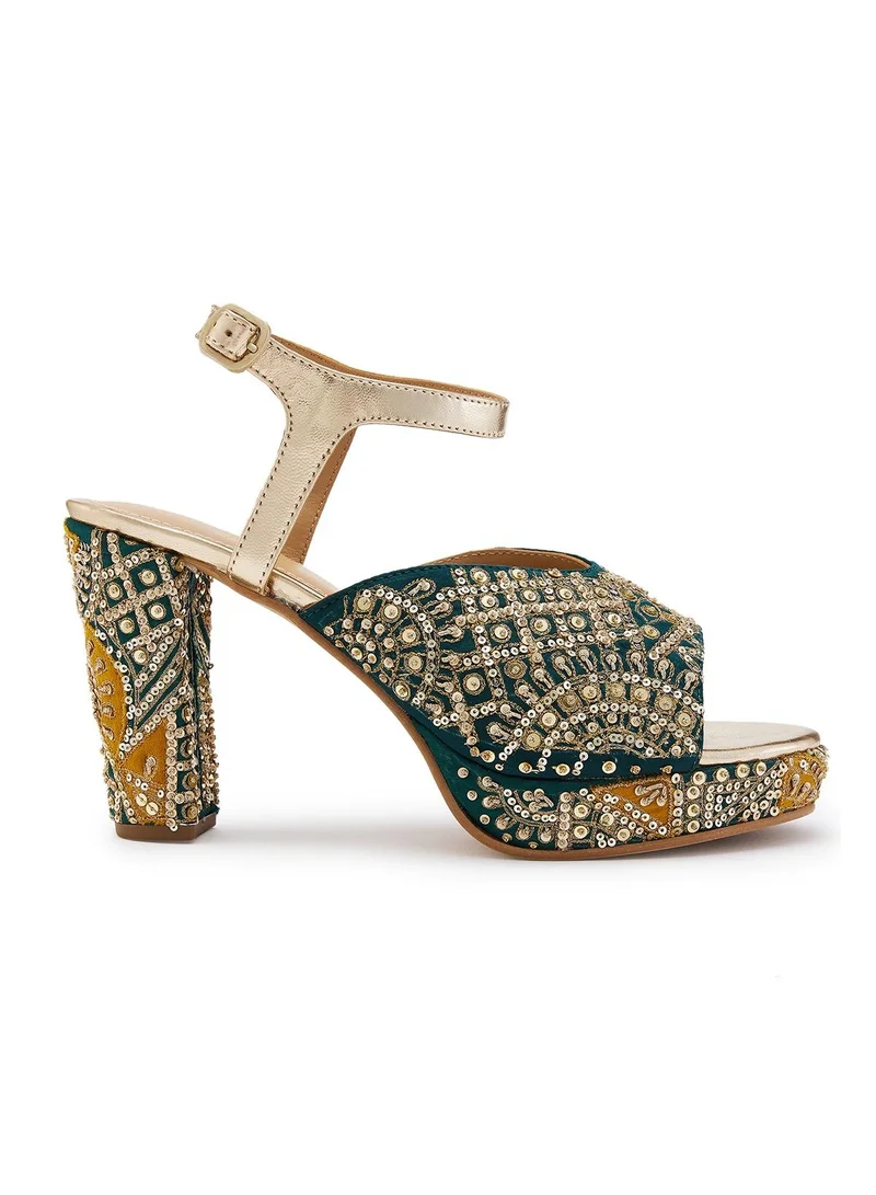 Anaar Heer Heer Platform Sandals, Womens Festive, Special Occasion and Partywear Premium Sandals