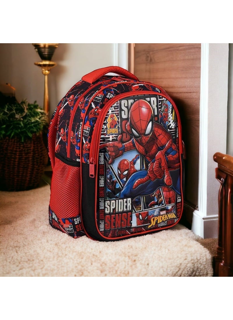 Frocx Spiderman Spider Sense School Bag School Set (4 Pieces - Bottle 1 Piece)  - Image 1