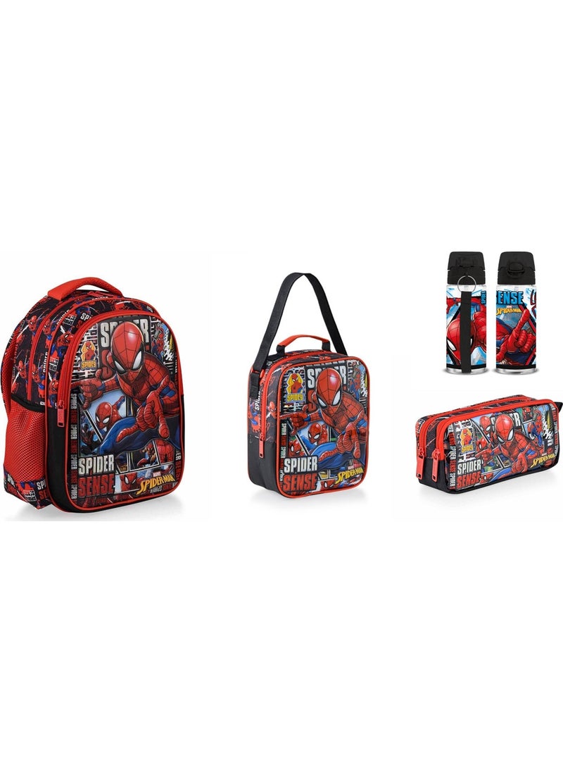 Frocx Spiderman Spider Sense School Bag School Set (4 Pieces - Bottle 1 Piece)  - Image 4