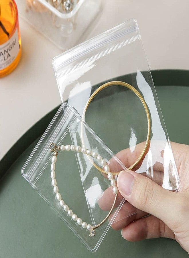 Tinsky 100PCS Jewelry PVC Storage Bags Self Seal Small Pouches Zipper Bag Clear Plastic Packing Jewelry Transparent Anti Tarnish Jewelry Bags for Holding Rings Earrings (100PCS) - Image 4