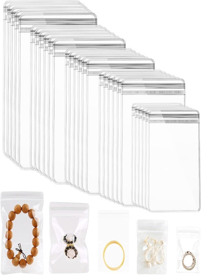 Tinsky 100PCS Jewelry PVC Storage Bags Self Seal Small Pouches Zipper Bag Clear Plastic Packing Jewelry Transparent Anti Tarnish Jewelry Bags for Holding Rings Earrings (100PCS) - Image 1