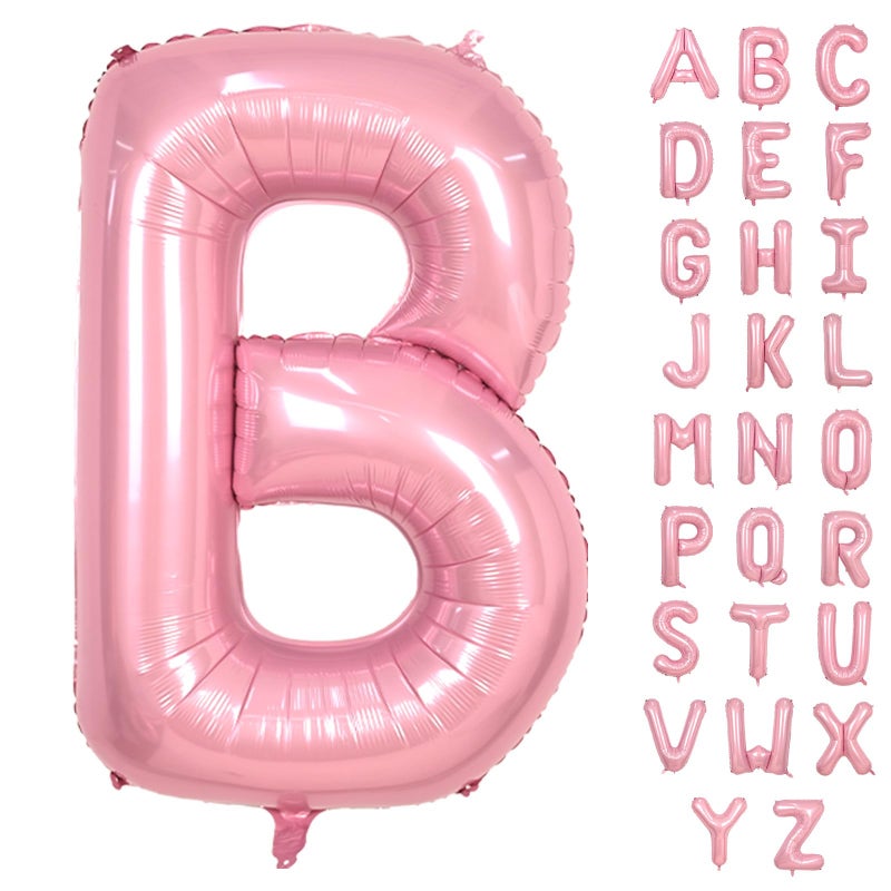Biapian 40 Inch Letter Balloons, Giant Pearl Pink Letter D Balloon, Single Alphabet A-Z Balloon Foil, Light Pink Name Letters Balloon for Girls Women Birthday Party Decoration Baby Shower Anniversary Supplies - Image 1