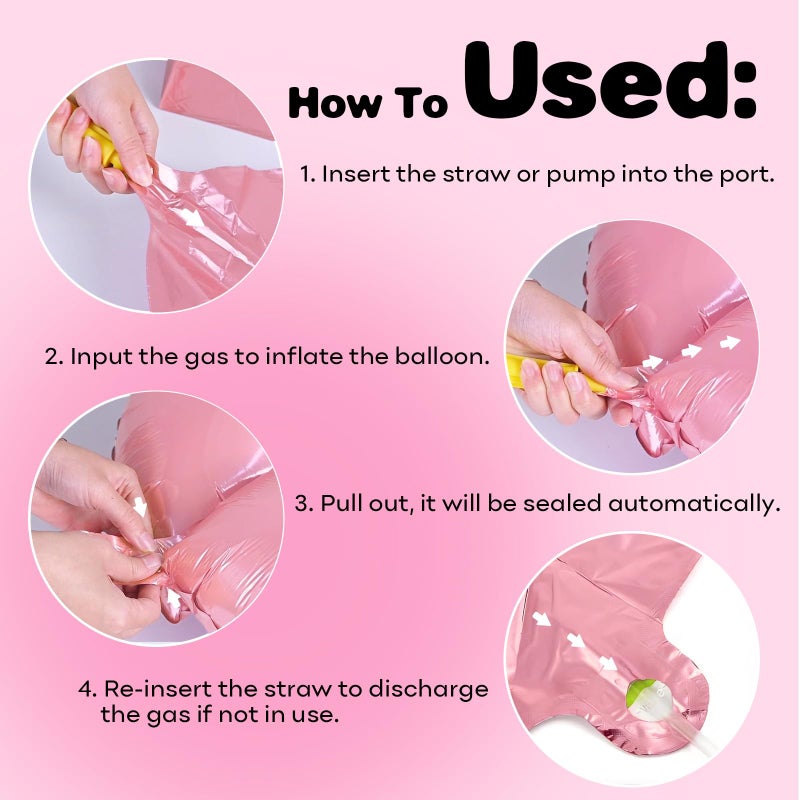 Biapian 40 Inch Letter Balloons, Giant Pearl Pink Letter D Balloon, Single Alphabet A-Z Balloon Foil, Light Pink Name Letters Balloon for Girls Women Birthday Party Decoration Baby Shower Anniversary Supplies - Image 3