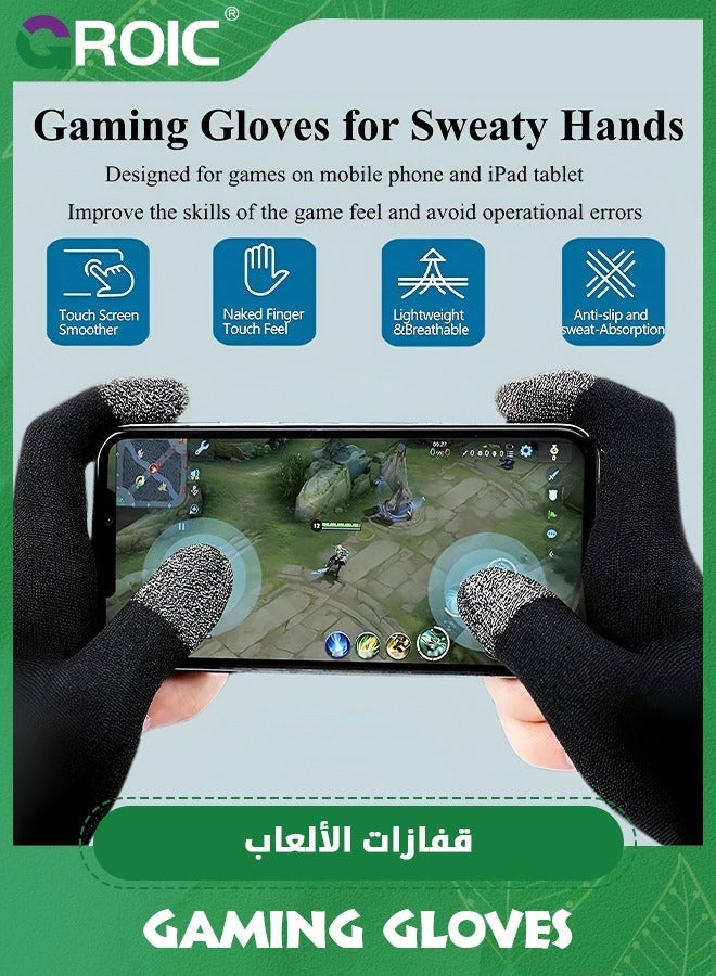 GROIC Breathable Touch Finger Gloves, Ultra-Thin Mobile Gaming Gloves，Anti-Sweat Sleeve for High-Ranking Players Game Streamer  - Image 3