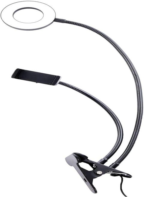 Ring Light Live Stream 360 Degree Rotated LED 9 cm With Mobile Phone Holder With Clip - Black & White