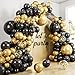 Haolongfa Black and Gold Balloons Arch Garland Kit 129 Pcs 1812105 In Black Gold and Confetti Balloon Graduation Balloons Arch kit for Graduation 2026 DecorationsBirthday Retirement Anniversary - Image 3