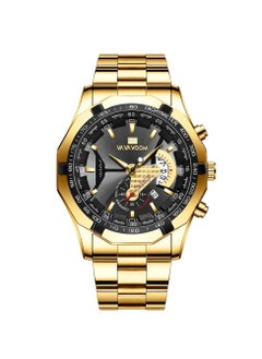 VavaVoom Wrist Watch For Men, Fashion Analog Quartz Men's Watch, 3BAR Waterproof Quartz Watch With Stainless Steel Strap, Wear Resistant Comfortable Luxury Wrist Watch With Luminous Pointer, (Gold)  - Image 1