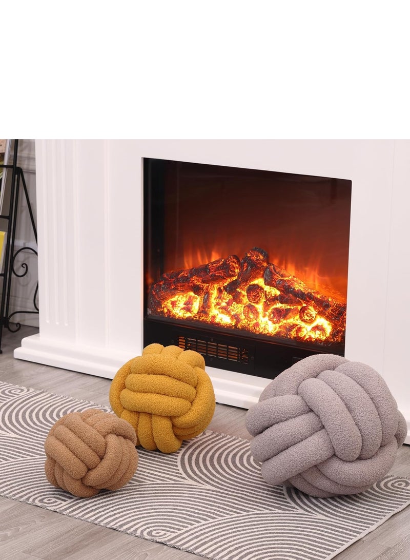 Vparty Knot Pillow Ball, Soft Home Decorative Round Throw Pillow, Handmade Knotted Plush Pillow, Round Boucle Pillow Cushion, 8.7 inches Knot Plush Throw Pillows Home Decor - Image 3