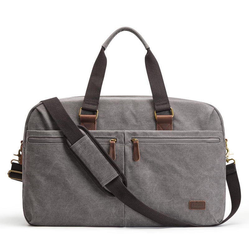 S-ZONE Expandable Duffle Bag for Travel 33L 50L Canvas Weekender Overnight Bags Men Women - Image 1