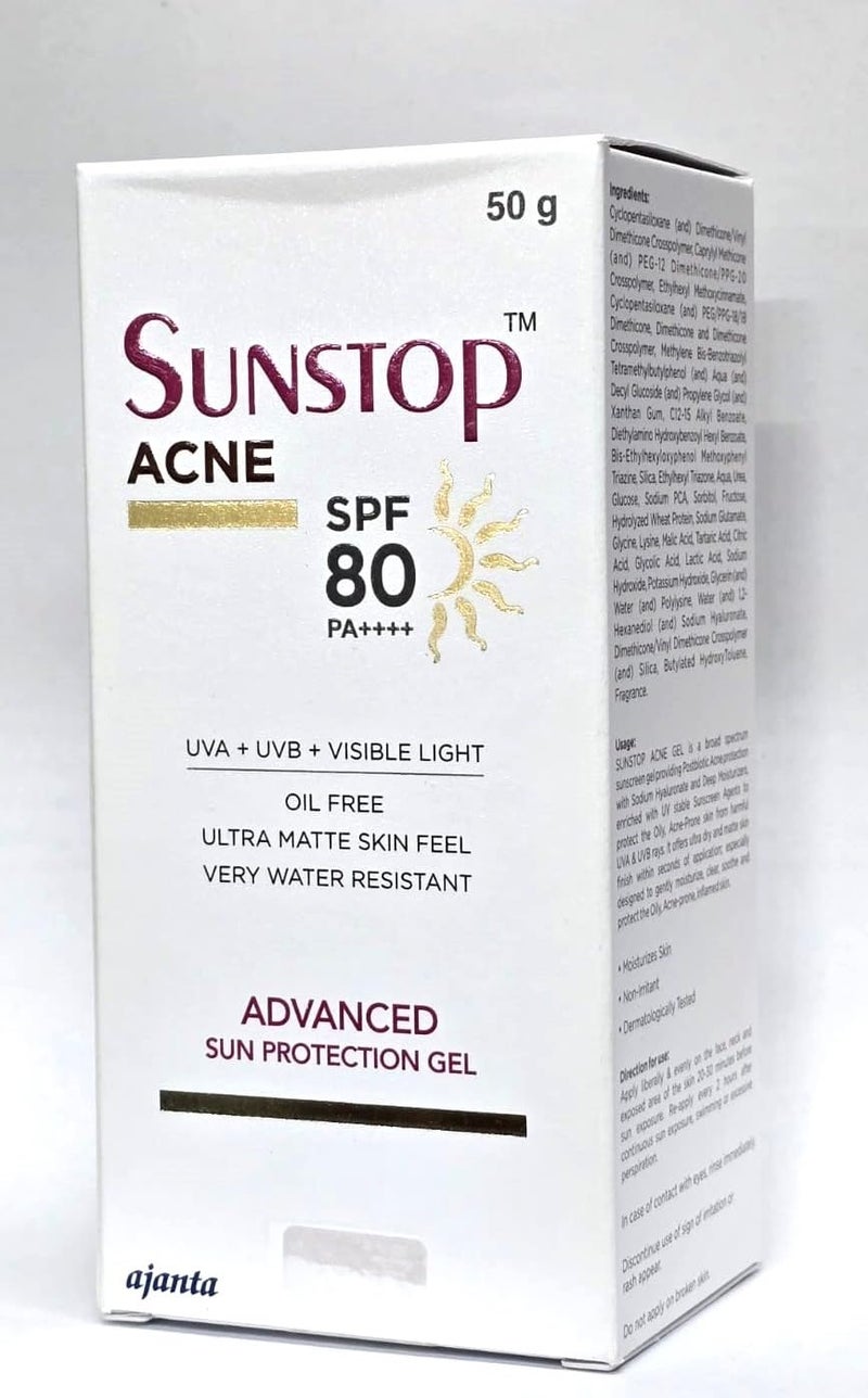 SUNSTOP Sunstop Acne SPF 80 PA 50 GM Advanced Sun Protection Gel 
