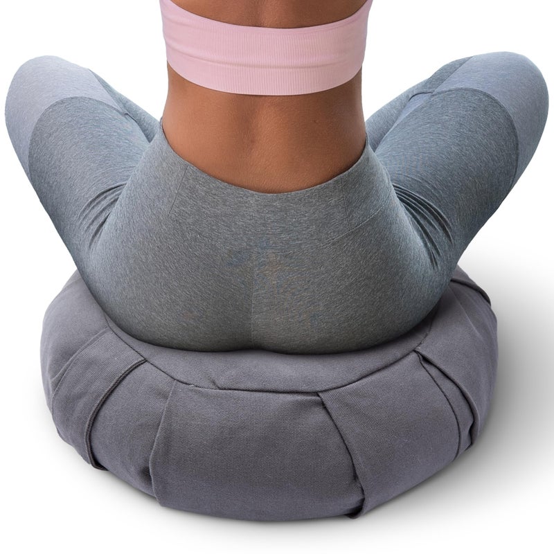 Cheer Collection Meditation Cushion - Ergonomic Floor Pillow, Yoga Pillow with Buckwheat Filling, Zafu Meditation Cushion, Comfort & Meditation Posture Support - Image 1