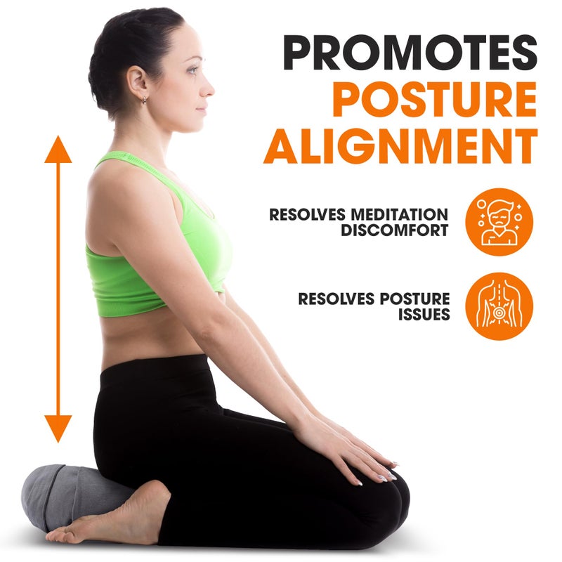 Cheer Collection Meditation Cushion - Ergonomic Floor Pillow, Yoga Pillow with Buckwheat Filling, Zafu Meditation Cushion, Comfort & Meditation Posture Support - Image 5