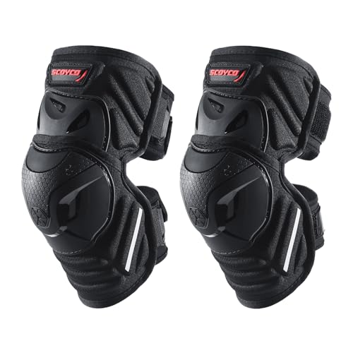 Scoyco Motocycle Knee Shin Pads for Adults - CE Level 1 Adjustable Motocross Knee Guards with TPU Protective & Dynamic Flex Racing Gear - Image 1