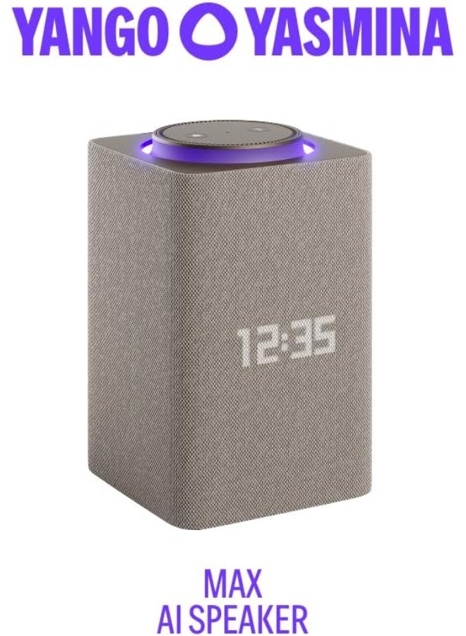 Yango Yasmina Max | Smart AI Speaker | Dolby Audio Sound, Rich Bass & Stereo Pairing | Speaks English & Arabic | YangoPlay unlimited Movies, Series, Music, Quran | Kids Teacher & Translator | Beige - Image 3