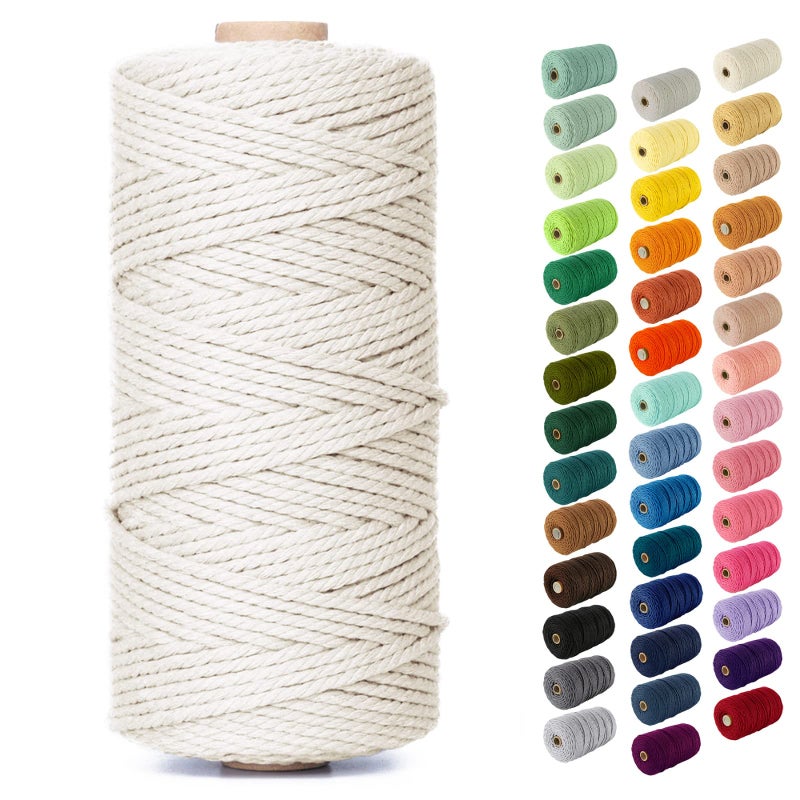 Nook Theory Macrame Cord 3mm 220 Yards Cotton Rope 4mm 5mm Yarn String for Crafts Perfect for Macrame Wall Hanging and Boho Decorations Hot Pink