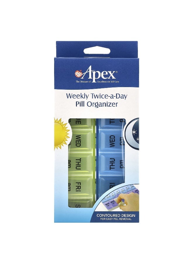 Apex, Weekly Twice-A-Day Pill Organizer, 1 Pill Organizer - Image 1