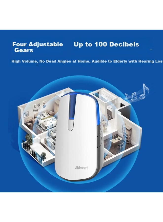 Advent E-581p Night Light Wireless Doorbell, Home Wireless Elderly Call Button, Long-range Two-way Doorbell - Image 3