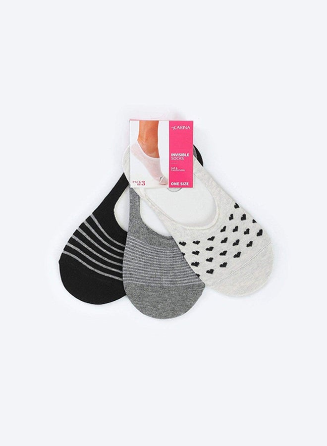 Carina Invisible Socks - 3 Pairs - Image 1
