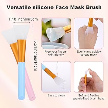 WLLHYF 6 Pieces Silicone Face Scrubber Exfoliating Brush Lip Mask Brush Exfoliator Blackhead Soft Facial Skin Care Cleansing Brush Tool Accessories for Women Girl All Skin Types - Image 2