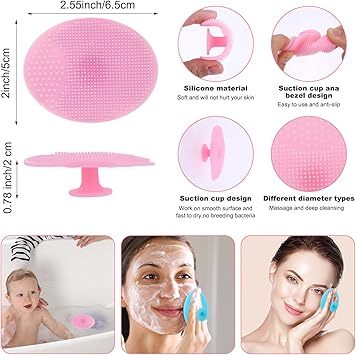 WLLHYF 6 Pieces Silicone Face Scrubber Exfoliating Brush Lip Mask Brush Exfoliator Blackhead Soft Facial Skin Care Cleansing Brush Tool Accessories for Women Girl All Skin Types - Image 4