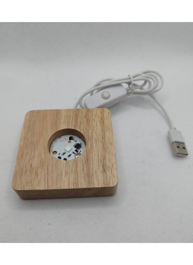By-Lamp Crystal Glass Globe Moon Lamp Wooden USB Base  - Image 2