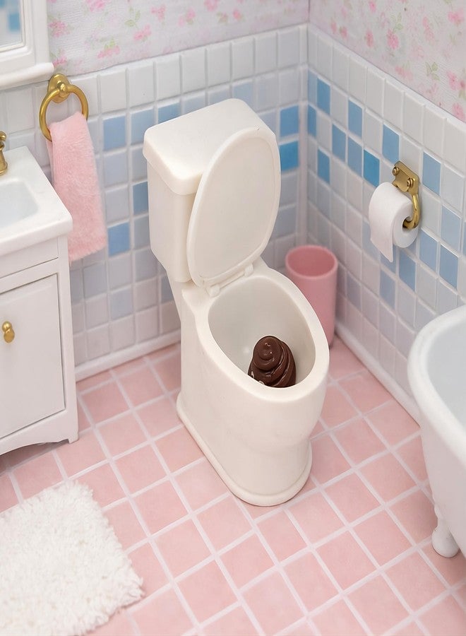 KH866 1/12 Miniature Toilet Dollhouse, Plastic Realistic Bathroom Furniture Accessory for Barbie Dollhouse Decoration, Photography Props, Cake Topper - Image 2