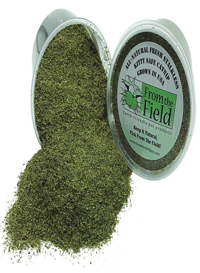 from The Field | Fine Ground Stalkless Catnip | Premium USA-Grown Catnip for Toys & Playtime | Fresh, Potent, Non-Toxic, Eco-Friendly | Safe for Kittens & Cats | Resealable 3.5 oz Tub - Image 2