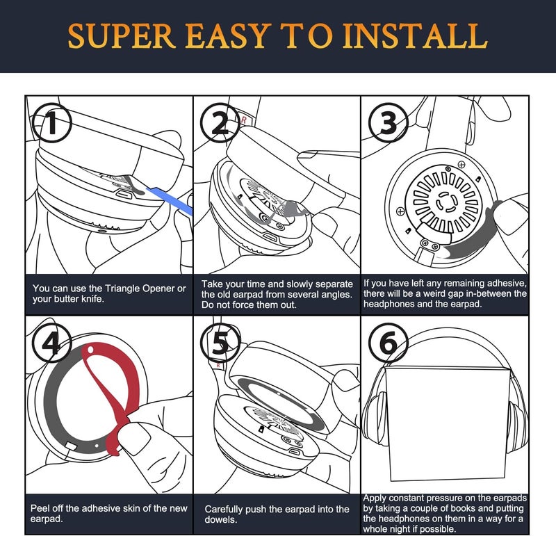 SoloWIT Earpads Cushions Replacement for Beats Solo 2 & Solo 3 Wireless On-Ear Headphones, Solo2 Solo3 Ear Pads with Soft Protein Leather, Added Thickness - Burgundy - Image 5